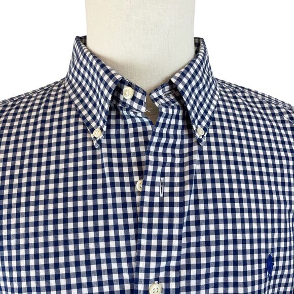 RALPH LAUREN Blue Check Gingham Plaid Long Sleeve Button Front Shirt Size‎ XL - Picture 5 of 13